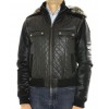 LeatherMale Jacket with Silver Fox Trimming & Detachable  Hood and Detachable Calf Sleeves. 